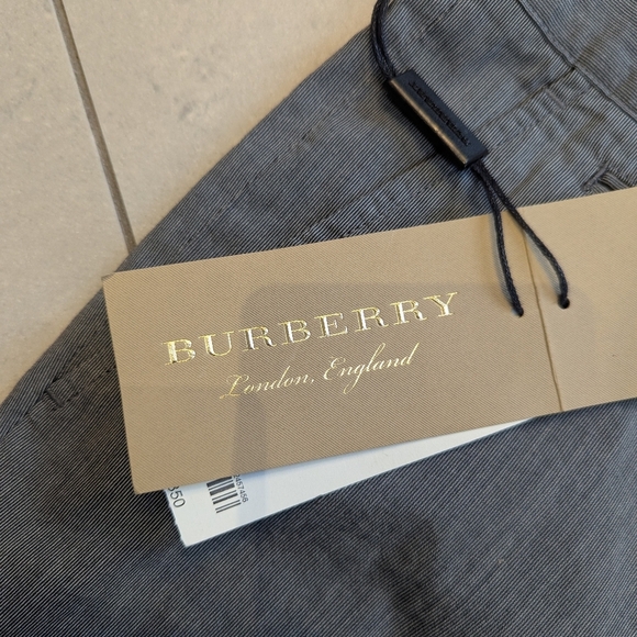 Men's Burberry London Designer Gray Cotton Pants - Size 32R NWT - Picture 6 of 9
